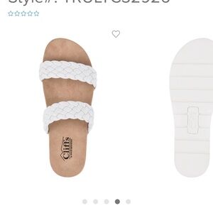 Cliffs by WHITE MOUNTAIN White Braided Double-Strap Slide Sandals